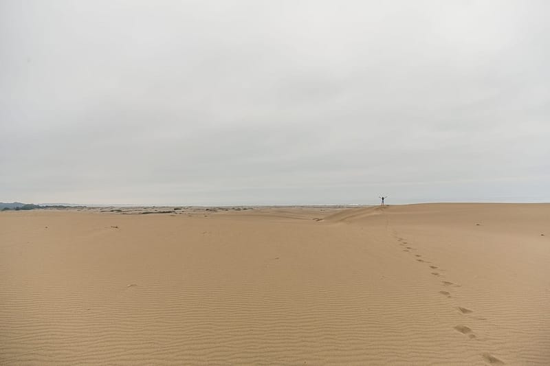 sand dunes with a distant figure