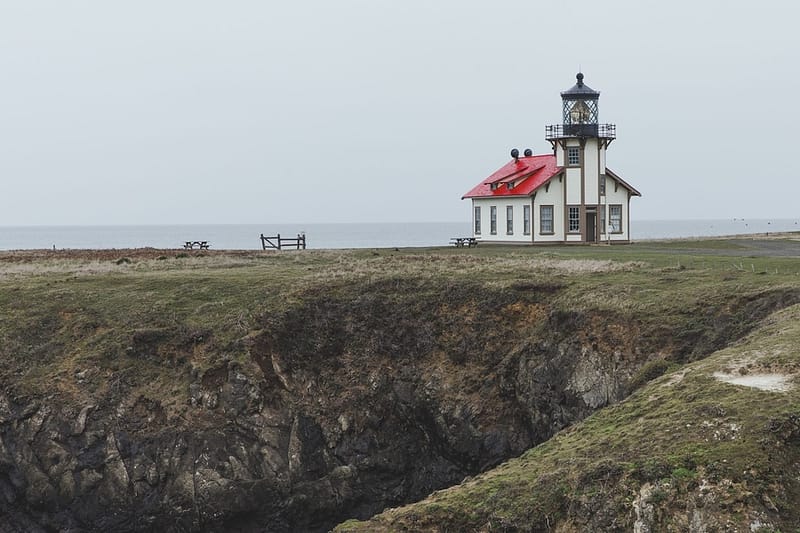 Point Cabrillo Lighthouse on the cliffs